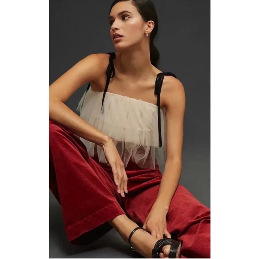 MAEVE Anthropologie Colette Red Corduroy Pants - Picture 2 of 8